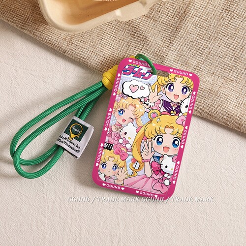 粉色连衣裙魔法少女NFC感应卡套学生滑盖卡套饭卡地铁电瓶车小区卡包学生卡公交卡身份证件门禁卡工作证件套