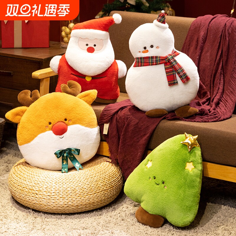 圣诞老人抱枕毛绒玩具姜饼人公仔超软娃娃玩偶女孩圣诞树节日礼物