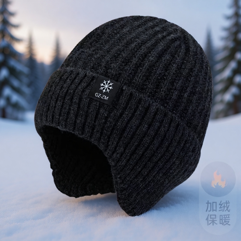 中老年人帽子男冬季针织毛线帽