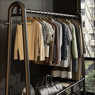 衣帽架落地室内房间挂衣架子晾衣架家用卧室衣服收纳架床尾可移动