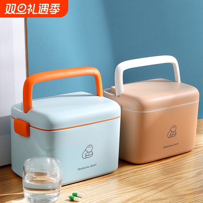 医药箱家用大容量家庭装收纳盒学生急救小药品箱便携储物密封整理