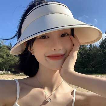 防晒帽女防紫外线新款夏季专用遮阳帽空顶遮脸2025太阳帽大帽檐实付7.7元到手包邮