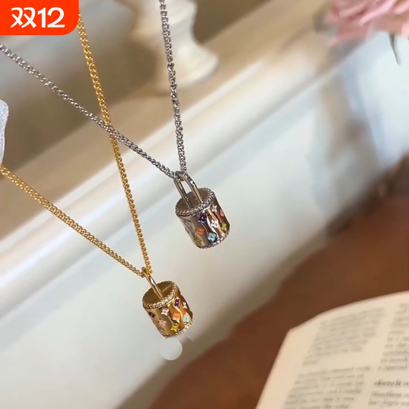 法式复古花朵水桶吊坠项链女时尚高级感气质颈链小众轻奢百搭项链