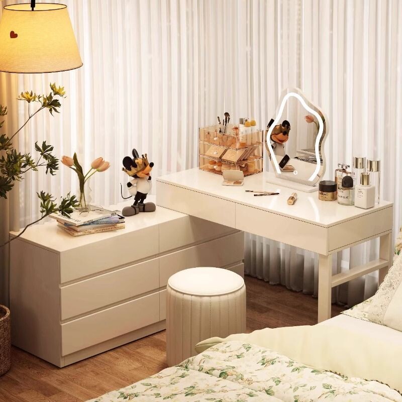 梳妆台卧室现代简约2026新款斗柜收纳柜一体小户型出租房用化妆桌