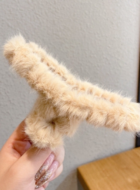 11CM浅咖色毛绒抓夹 【1个装】