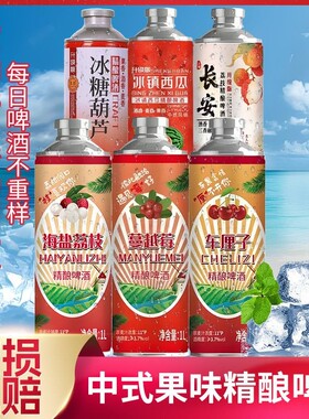 中式果味精酿啤酒混装组合水果蔓越莓车厘子海盐荔枝西瓜冰镇桶装
