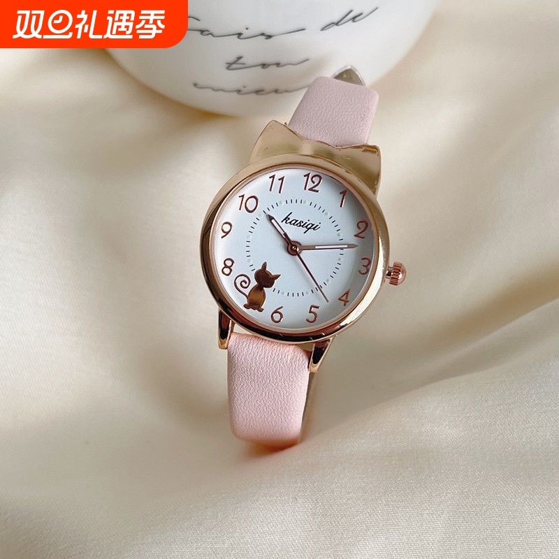 儿童手表女孩可爱卡通初中生女童2025新款小孩学生石英电子表夜光