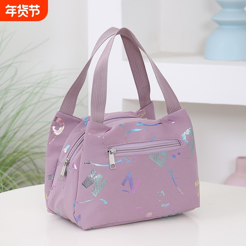 帆布包小布包手拎包女手提小包手机袋便当包女包收纳紫色大容量