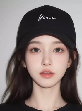黑色棒球帽女2026新款刺绣大头围