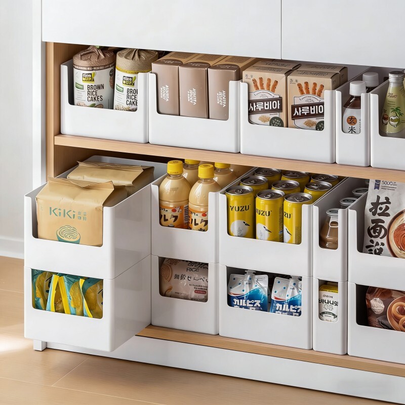 橱柜收纳盒厨房浴室桌面零食杂物整理盒抽屉分隔多功能储物整理盒