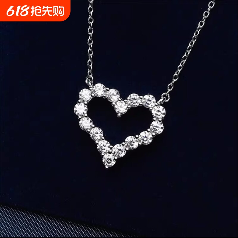 韩版爱心项链女心形吊坠甜美银项链短款锁骨链批发一件代发白金