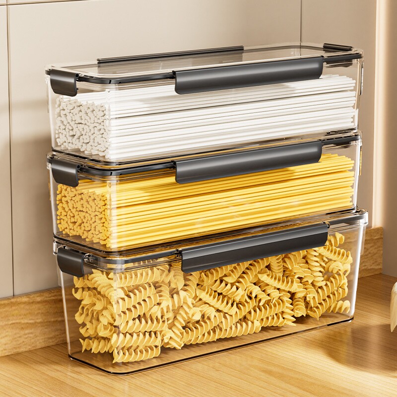 面条收纳盒食品级厨房密封盒保鲜盒长方形储物罐装意面挂面收纳桶