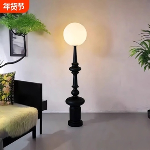 复古罗马柱落地灯中古护眼客厅沙发旁立式灯卧室床头装饰台灯氛围