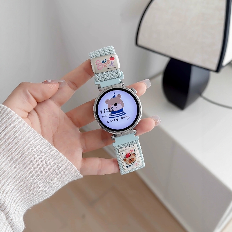 适用oppoX2mini表带磁吸编织watch3se手表男女生3/4pro透气腕带