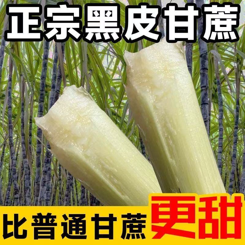 正宗广西黑皮甘蔗当季新鲜现砍脆甜榨汁杆蔗甜杆果蔗特产水果包邮