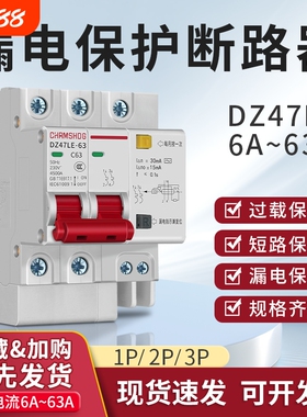 DZ47LE-63漏电保护器2p3p4p32a63a小型家用电闸总开关c45漏电开关