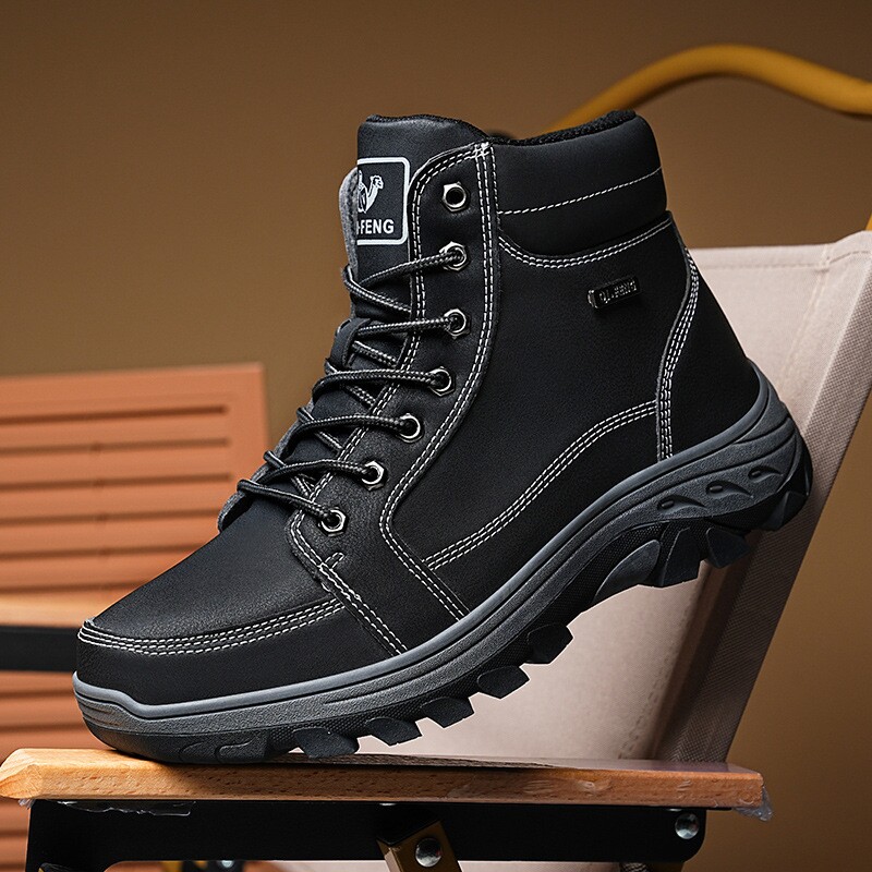 男士大码户外高帮登山鞋工装鞋战术靴男款保暖棉鞋雪地靴男鞋冬季