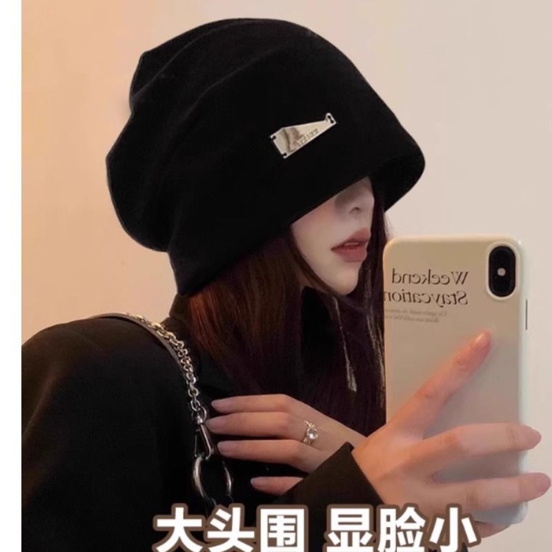 65cm大头围帽子显脸小时尚头帽冷帽慵懒堆堆帽新款女春秋韩版