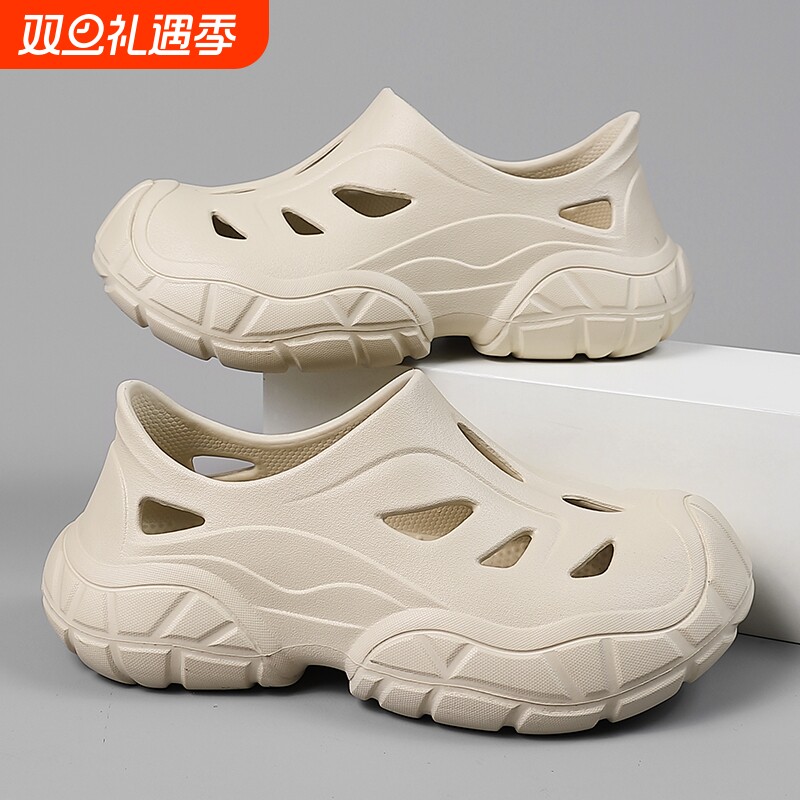 轮胎洞洞鞋男款夏季外穿防臭防滑全包开车沙滩溯溪涉水凉鞋男拖鞋