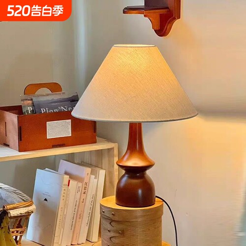 屿禾布卧室客厅中式木装饰台灯