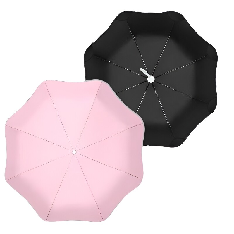 三折手动圆角伞晴雨两用伞印logo图片