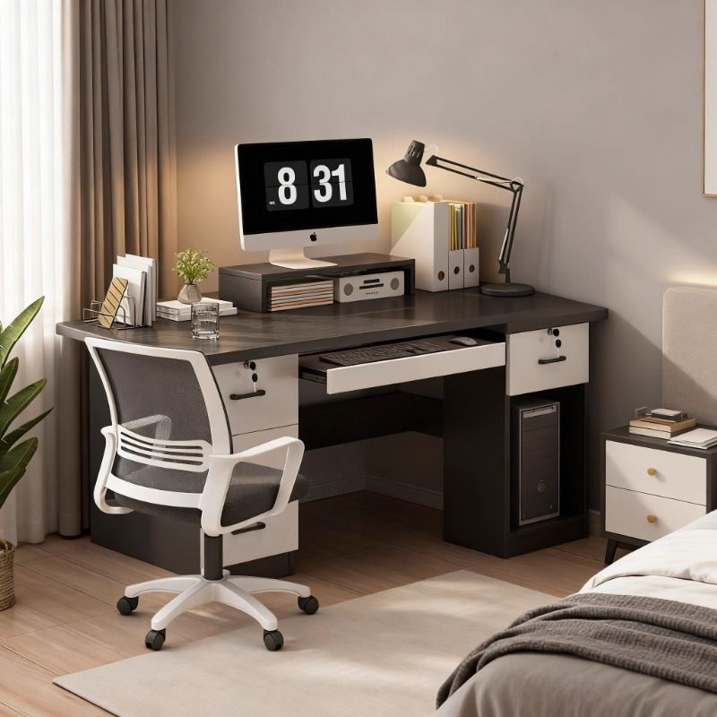 全新配色电脑桌带抽屉品质板材