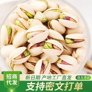 开心果原味原色大果500g手剥开口大颗盐焗坚果开心果果仁