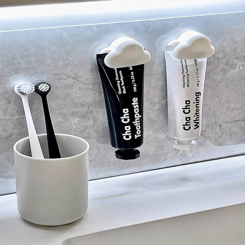 牙膏置物架挤牙膏神器卫生间壁挂式收纳夹子墙上免打孔洗面奶推夹