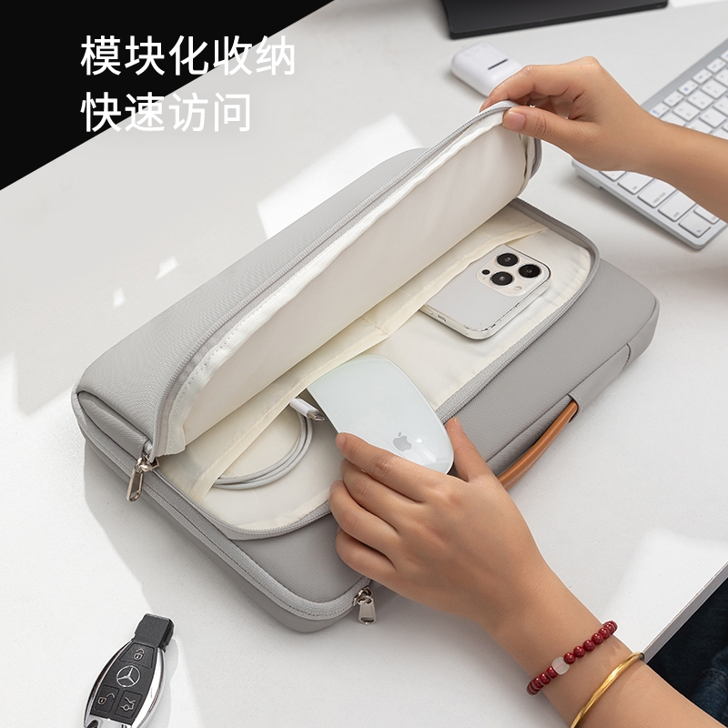 简约旅行出差防水matebook14英寸MACbook13寸通用电脑手提内胆包16寸笔记本轻薄保护商务便携男女收纳包