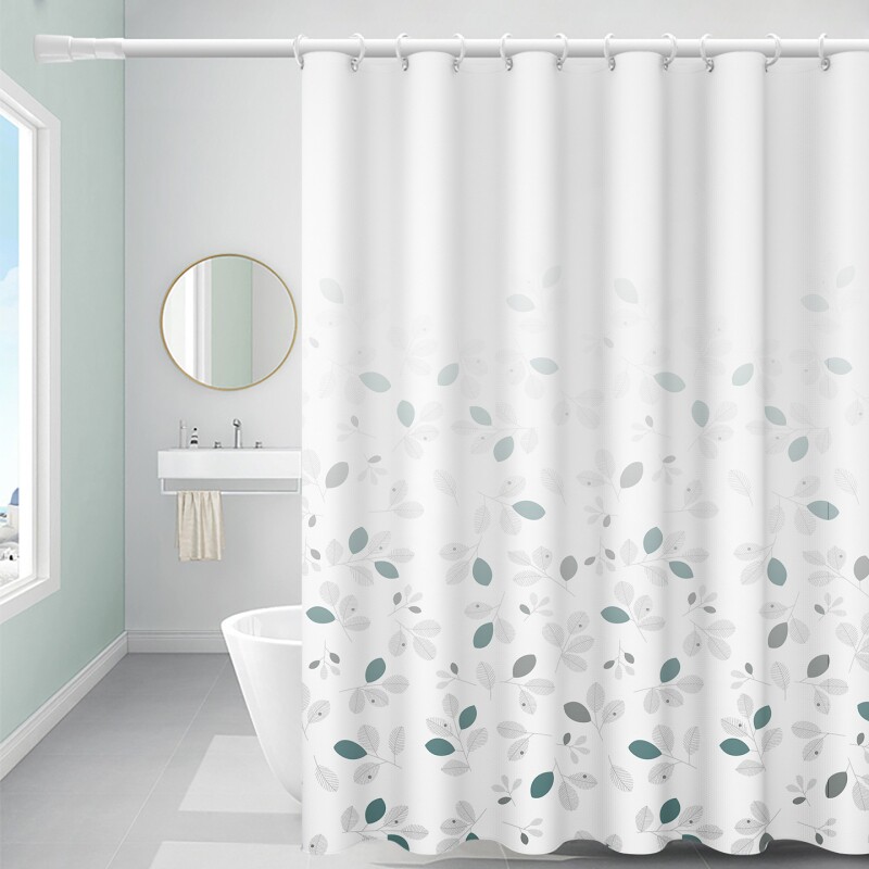 米亚为浴帘防水防霉挂帘子简易卫生间隔断帘免打孔浴室洗澡遮挡
