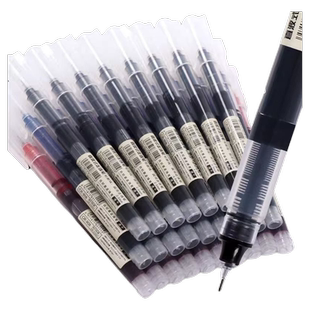 简菲直液式走珠笔中性笔直液笔黑笔刷题笔签字笔考试学生专用笔黑色写字笔圆珠笔水笔笔速干顺滑便宜蓝色红色