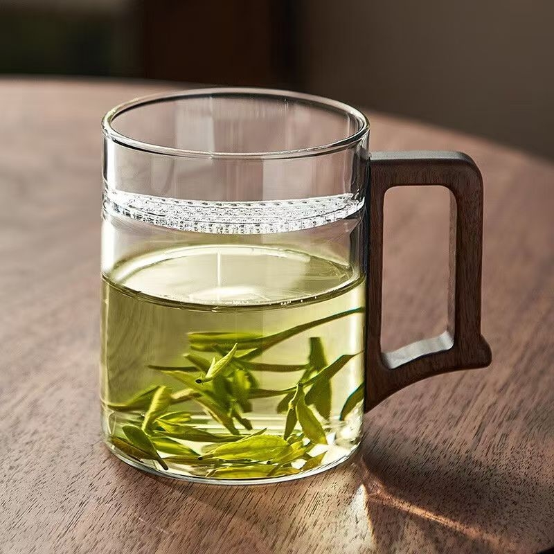月牙杯家用茶水分离过滤办公室茶杯茶具杯子泡茶玻璃杯杯食品级