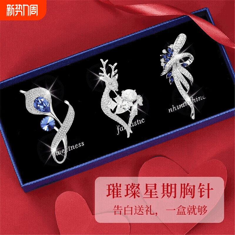 高档胸针套装女胸花别针奢华气质T恤配饰设计感小众高级感小众