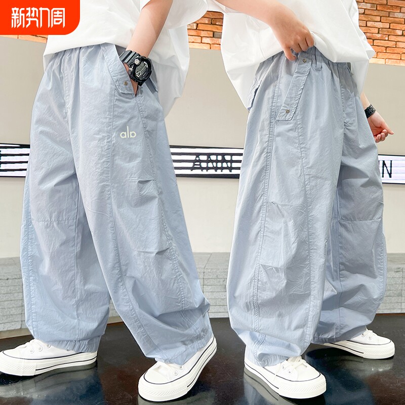 男童春夏裤子2026新款工装休闲裤夏季薄款防蚊裤中大儿童运动长裤