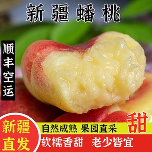 新疆和静蟠桃新鲜现摘当季毛孕妇时令水果顺丰空运源头好吃的采摘