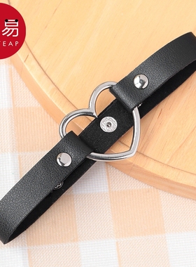 项圈颈带AC1sn0-心形款项圈锁骨链短款简约个性黑色朋克风