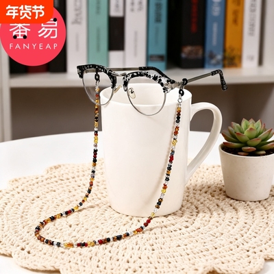 眼镜链A1vl001-眼镜防滑挂链老花眼镜挂脖绳防掉落彩色串珠挂绳