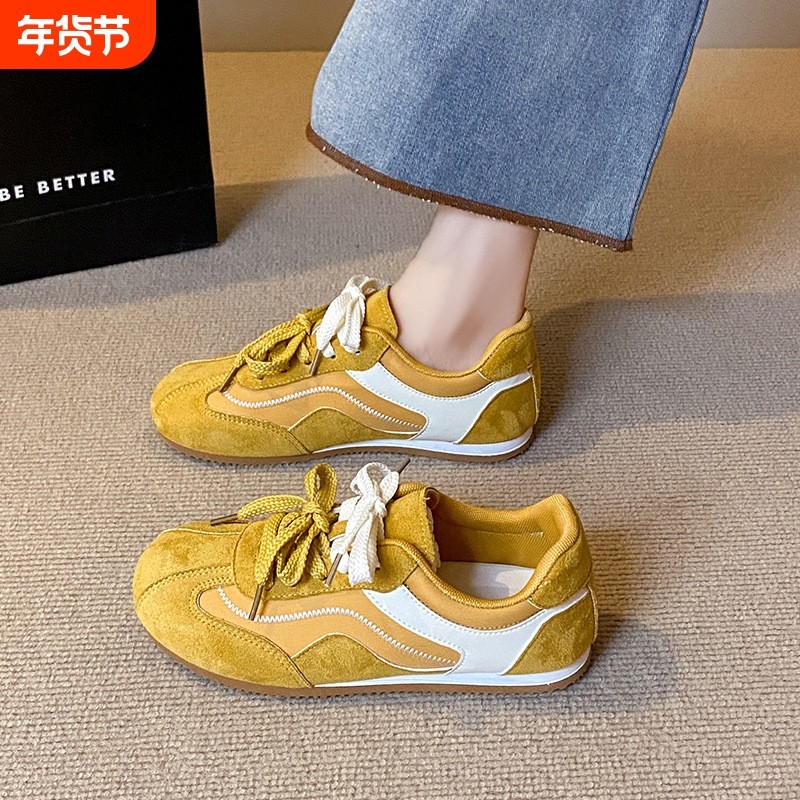 紫色复古平底德训鞋女2025年新款时尚百搭舒适轻便户外休闲阿甘鞋,女鞋,德训鞋,淘宝优惠券,粉丝福利购,淘宝优惠卷