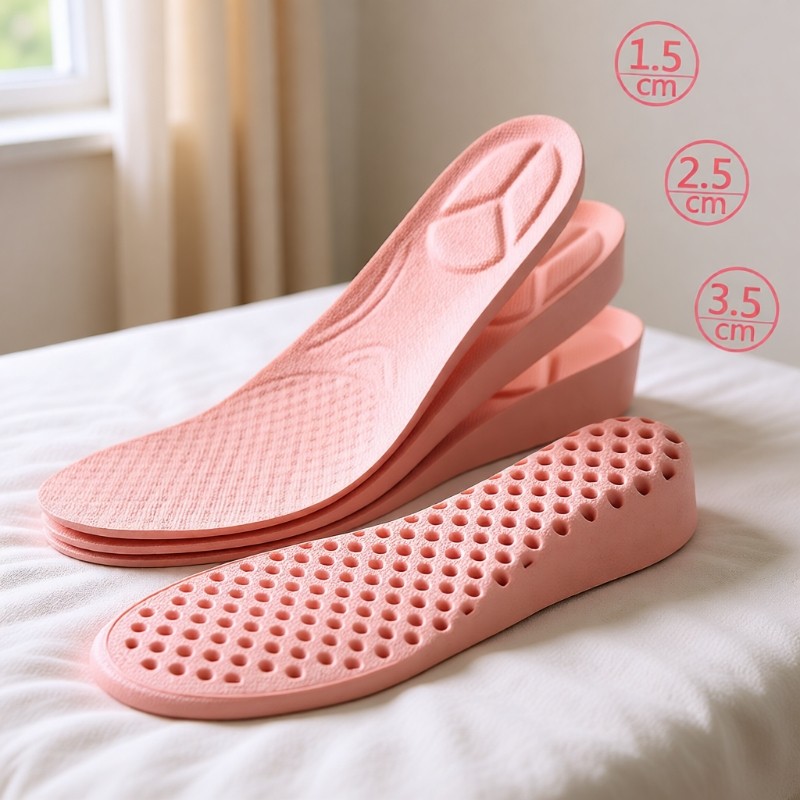 内增高鞋垫不累脚运动透气防臭软底鞋子按摩高跟鞋吸汗防滑减震