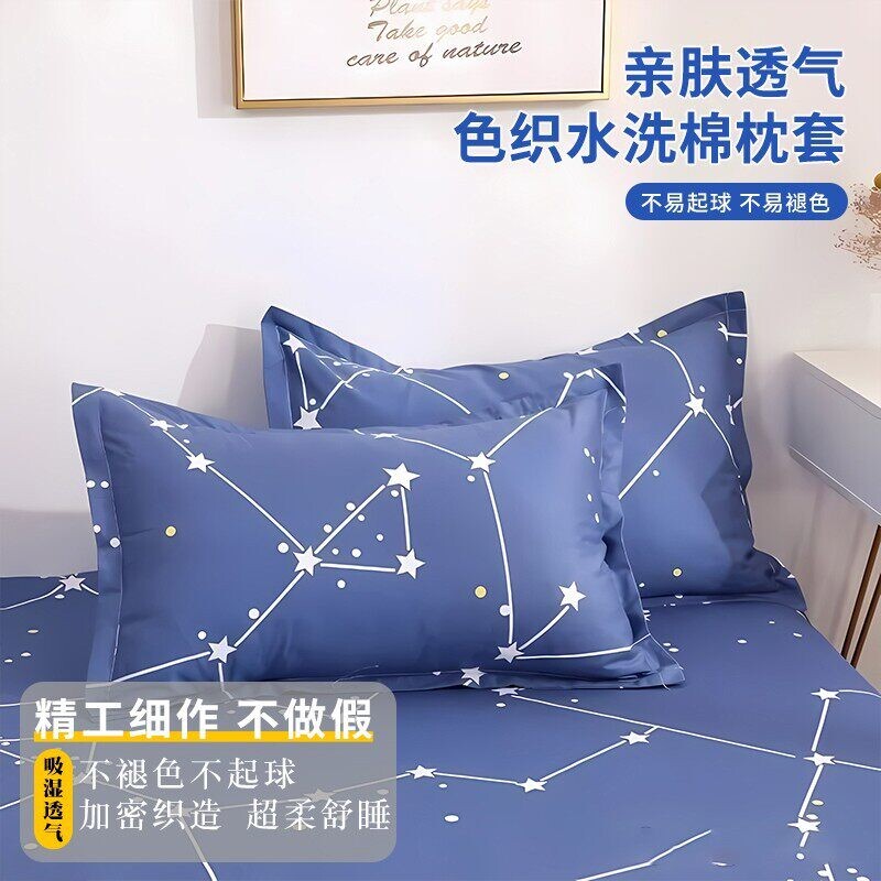 枕套一对装枕头套成人男女纯枕芯套加厚枕罩忱头套48x74cm宿舍