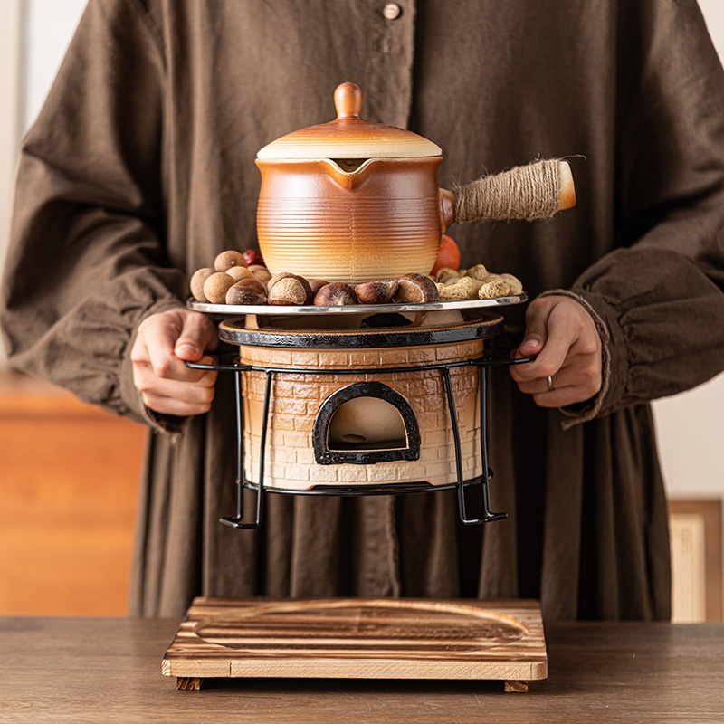 2025新款围炉煮茶碳炉罐罐壶全套家用户外奶茶罐泡茶器具炭火陶土