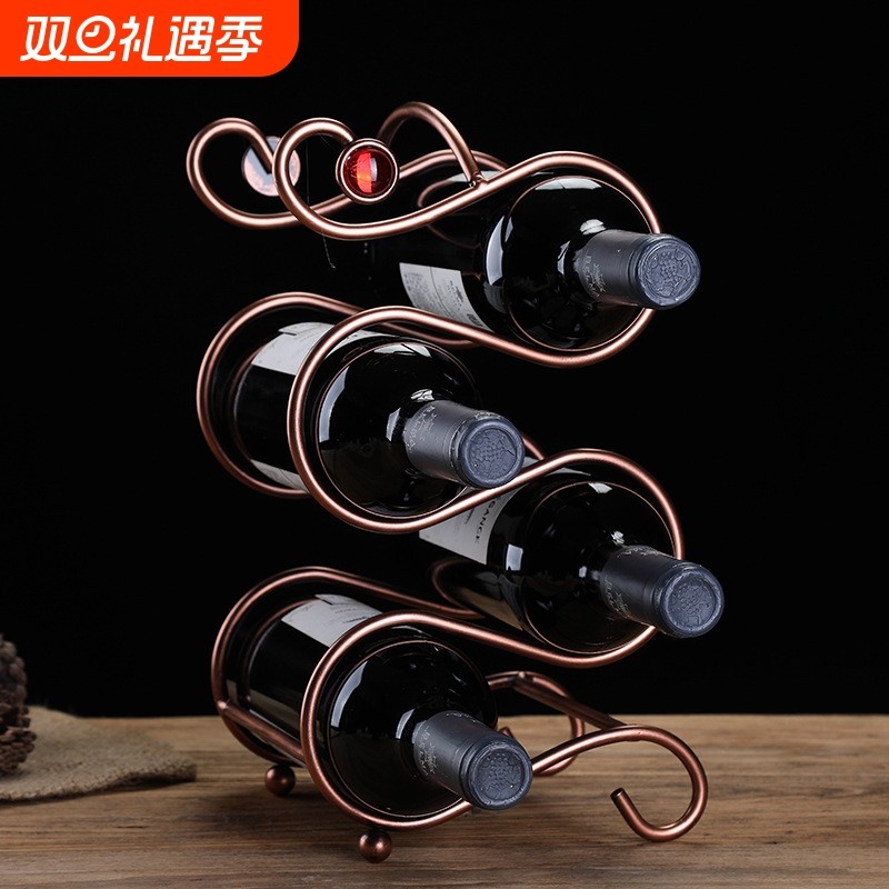 欧式红酒架摆件简约创意葡萄酒瓶架子酒柜装饰品摆件酒瓶架家用