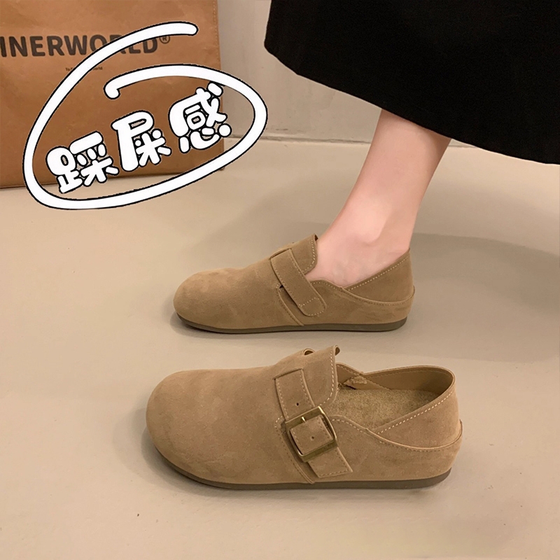 大码女鞋35到42勃肯鞋女2025秋季新款一脚蹬懒人鞋防滑软底孕妇鞋