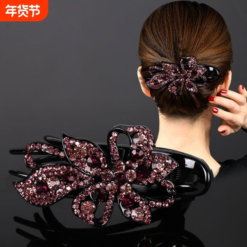 水钻抓夹中号优雅后脑勺发夹女镶钻高级感韩国发夹子精致高端盘发
