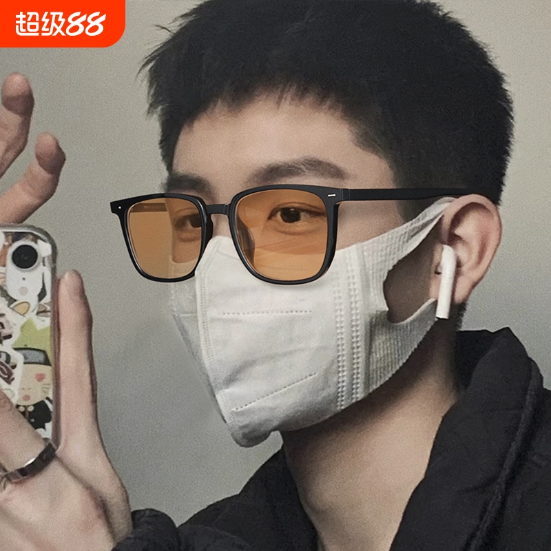 复古茶色近视墨镜男开车遮阳潮大脸显瘦黑框太阳眼镜女新款高级感