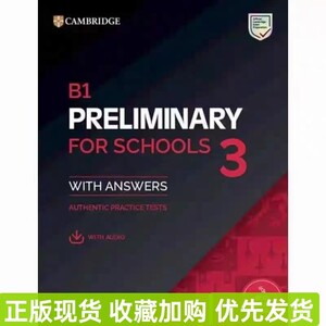正版现货 2025PET青少版官方真题3新题型含答案+音频 B1PreliminaryforSchools3StudentsBookwithAnswers