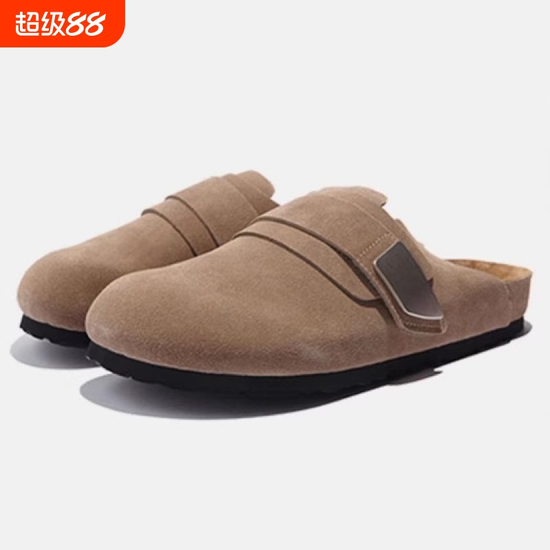 情侣款包头勃肯拖鞋女外穿2024新款夏秋一脚蹬半拖鞋厚底博肯鞋子