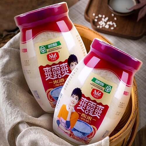 爽露爽佬米酒酿绿色食品900g糯米酒醪糟甜酒酿月子米酒孝感瓶装