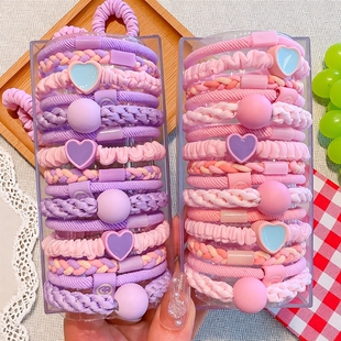 儿童发圈韩版简约彩色皮筋高颜值女童丸子头马尾头绳小女扎头发绳