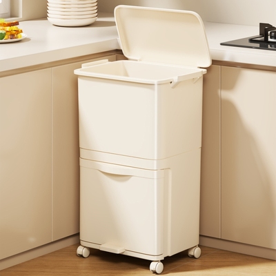 大容量高款双层免安装收纳桶